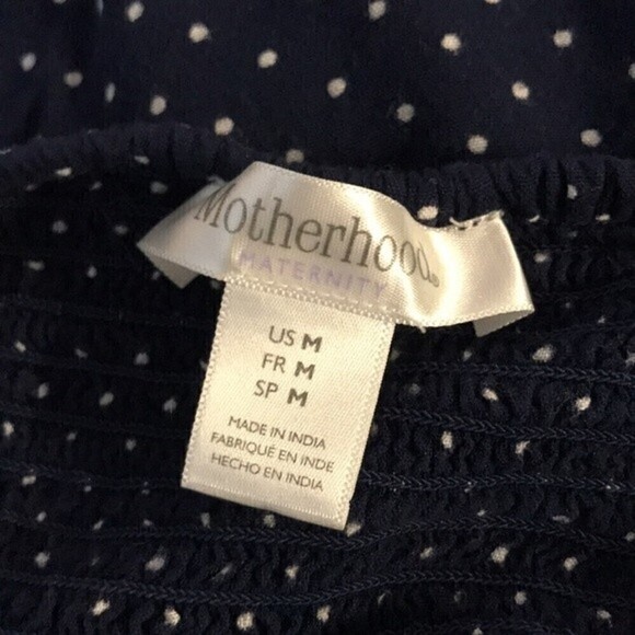 MOTHERHOOD MATERNITY MEDIUM BLUE POLKA DOT DRESS - Picture 6 of 7